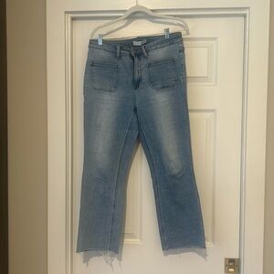 Vervet jeans with frayed hem are n excellent condition.